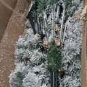 6 ft Christmas Tree, Christmas Decorations with 250 Lights, Pre-lit Artificial Christmas Tree with 710 Snowy White PVC Branches, Flodable Metal StandEasy Assembly (Flocking)