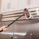 Dust Cleaning Sweeper Mopping - Orange and Grey Durable Mop Set - Lightweight - Great for Kitchen, Home, Garage and Office - Hardwood Tile Laminate Floor Cleaner - Removable Slipper