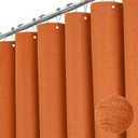 BTTN Extra Long Shower Curtain - 72x96 Inch Long Linen Textured Heavy Duty Fabric Shower Curtain Set with 12 Plastic Hooks, Tall Decorative Neutral Waterproof Shower Curtains for Bathroom, Orange