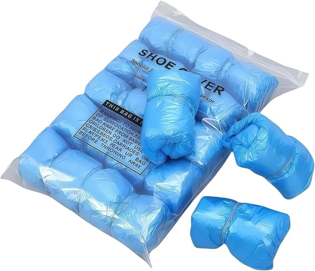 100 Pack Shoe Covers Disposable for Indoors, Fits Up To 11 US Men and 13 US Women Size(Blue)