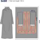 PASAMIC Electric Wearable Heated Blanket with Foot Pocket, Heated Blanket Wearable with Sleeves, Flannel & Sherpa Electric Throw Blanket, 10 Heat Settings & 2-8H Auto Shut-Off, 50*70"+18", Light Grey