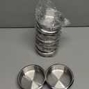 Poker Table Cup Holder Inserts - 10 Pack Stainless Steel Shallow Drop-in Drinks Holders for Casino Game Table Sofa Boat Bench Desk - Jumbo Shallow