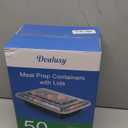 Dealusy 50 Pack (100-Piece) 38 oz Meal Prep Containers Reusable with Lids, Sturdy Leakproof & Food Safe, Microwave, Freezer, Dishwasher Safe Prep Containers, To Go Take Out Plastic Food Storage