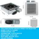 Tech Drive Bathroom fan 50-80-100 CFM DC Energy-Saving Motor,Very Quiet Ventilation and Exhaust Fan, Ceiling or Wall Mounted Fan, CFM Adjustable,White