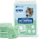 Pet Soft Disposable Cat Diapers - Female Dog Diapers for Cats & Dogs in Heat Period or Urine Incontinence, Doggie Diapers Ultra Absorbent Leak-Proof Puppy Diapers 24pcs (Green, XS) (X-Small (24Counts)