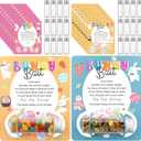 Qinyoung 24 Set Easter Candy Bottle Craft Kit DIY Bunny Bait Set with Cards Glass Bottles OPP Self-Adhesive Bag for Easter Basket Stuffers Egg Hunt Fillers Party Supplies Exchange Gifts Bulk