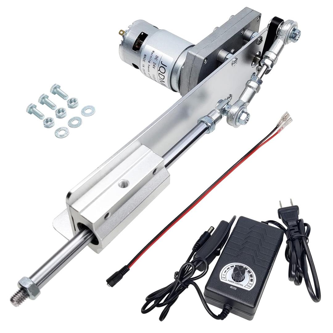 Higher Torque Reciprocating Cycle Linear Actuator DC 24V 120RPM Variable Speed Adjustable Stroke 2CM-8CM Max 40 lbs,with Power Supply (24V80mm120rpm)