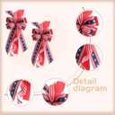 Large Patriotic Wreath Bows for Front Door, Memorial Day Red Blue White Stars and Stripes Bows for Wreath