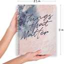 Softcover Things That Matter 8.5" x 11" Motivational Spiral Notebook/Journal, 120 College Ruled Pages, Durable Gloss Laminated Cover, White Wire-o Spiral. Made in The USA