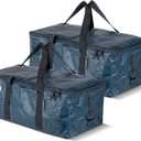 CleverMade Foldable Storage Container Bags, Pack of 2 Heavy Duty Plastic Reusable Oversized Packing, Under Bed or Duffel Storage Bins for Dorm Room Home Utility Laundry Grocery Shopping Travel