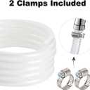 3/4" ID  25 ft High Pressure Braided Clear PVC Tubing,Flexible Resistant Vinyl Hose,Heavy Duty Reinforced Vinyl Hose Tubing,with 2 Clamps