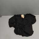 RanRui Womens Winter Fall Pleated Knitted Fit and Flare Long Sleeve Sweater Dress (6-8, C-black)