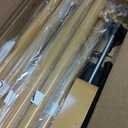 Over The Table Rod Stand with Clamps Adjustable 46"-100'' Length 29"-55" Height Gold Table Balloon Arch Stand with Storage Bag, Metal Decorating Rod Hanging