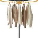 Round Clothes Rack, Floor Standing Rotatable Clothing Rack, Portable Retail Display Stand for Hanging Clothes Bedrooms Boutiques Commercial Shop Laundry Room