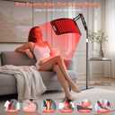 Red Light Therapy for Face and Body, Red Infrared Light Therapy Lamp with Stand, 660nm Red Light & 850nm Infrared Light Device with Large Panel, Stable Stand, Protective Glasses, Idea Gift for Women