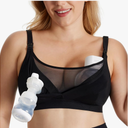 Momcozy Mesh Support Pumping Bra Hands Free Suitable for 36C-44G, Comfortable Plus Size Pumping and Nursing Bra in One,L