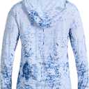 Men's Sun Protection Fishing Shirts UPF 50+ Lightweight Hoodie Long Sleeve UV SPF Hooded Shirts with Mask Rash Guard (XX-Large, Blue Tie-dye)