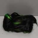 Highlight Green Synthetic Lace Front Wigs Pre Plucked Black Straight Hair with Green Streak Heat Resistant Glueless 13x4 Lace Wig for Fashion Women 24 Inch