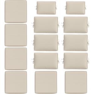 14 Pcs Outdoor Cushion Slipcovers All-Weather Patio Cushion Covers, Replacement Waterproof with Zipper for Patio Furniture, Sectional Couch 3 Sizes, Covers Only, 26" X 26" X 4"