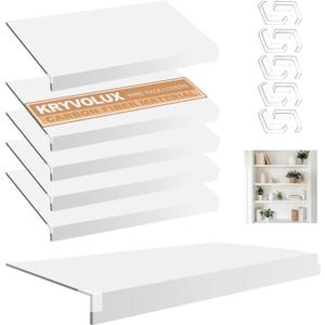 5 Pcs Wire Rack Covers Carbon Fiber Material 32x12 inch Pantry Shelf Cover 0.31 inch Thick Removable Closet Wire Rack Shelf Covers,Decoration Kitchen Bathroom Office Shelving (White, 32x12 inch)