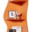 LITTLE TREE Small Corner Shelf, Modern 5-Tier Wall Corner Bookshelf, Stylish Bookcase Storage Rack for Small Space, Living Room, Bedroom (1 Pack, Orange)