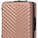 Kenneth Cole REACTION Madison Square Lightweight Hardside Chevron Expandable Spinner Luggage, Rose Gold, 20-Inch Carry On