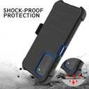 for Samsung Galaxy A03S Phone Case with Tempered Glass Screen Protector, [Holster Series] Belt Clip Hard Tough Full Heavy Duty Rugged Military Shockproof Armor Cell Phone Cover (Black)