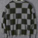 ZAFUL Mens Sweaters Casual Crewneck Textured Long Sleeve Color Block Vintage Knit Pullover Tops (XX-Large, 1-black)