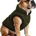 AURUZA Dog Winter Coat, Warm Waterproof Dogs Jacket Small Pet Vest for Medium Dogs Windproof Pet Fleece Vest Snow Jacket for Cold Weather(Army Green,M)