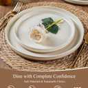 AmorArc Ceramic Dinnerware Set for 6 | Speckled Stoneware Plates and Bowls with Rustic Terracotta Underside| Scratch Resistant, Dishwasher & Microwave Safe Dishes Sets- 18pcs (Modern Beige)