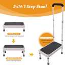 Step Stool with Handle for Elderly Adults, High Beds Steps Heavy Duty Metal Stepping Stool Mobility Aids Stand Assist, Medical Adjustable Bariatric Step Stool for Kitchen, Bedside, SUV, Bath - 400 lbs