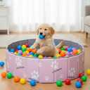 47in Large Dog Ball Pit  Foldable Pet Playpen Ball Pool for Dogs, Puppies and Cats, Indoor Outdoor Playpen (Balls Not Included) (Pink)