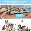 10 Pack Rabbit Feeders for Cages, Cage Cups Chicken Feeder Waterer Rabbit Food Water Bowl Hanging Feeder Guinea Pig Food Dispenser for Pet Birds Kitty Puppy (Blue, Pink, White)