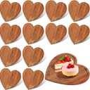 12 Pcs Valentine Day Gifts Heart Cutting Board 8.7x7.8 Inches Acacia Wood Bread Board Cheese Serving Charcuterie for Meat Cheese and Vegetables Women Gifts