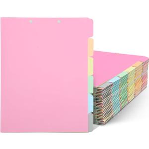 Yexiya 50 Pcs Medical Chart Dividers, 11 x 8-1/2 Inch Medical Paper File Dividers with Multi Color Blank Side Tabs, 1/6th Cut for Nursing Patient Charts & Healthcare Records