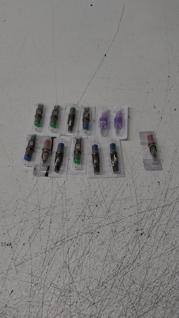 13 Pcs Mixed Tattoo Cartridge Needles, ATOMUS Assorted Disposable Tattoo Needle 1207RL for Tattoo Machine
