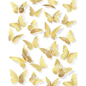 72Pcs 3D Butterfly Wall Decor, Purple Butterfly Decorations, 4 Styles 3 Sizes Removable Butterflies Wall Stickers Room Decor for Birthday Party