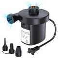 Electric Air Pump for Inflatables, Air Pump Air Mattress Pump with 3 Nozzles Inflator/Deflator Quick Air Pump for Air Bed Pool Toy Raft Boat Swimming Ring AC 110V 130W