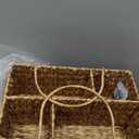 Niuirt Large Baby Diaper Caddy Organizer, Handwoven Water Hyacinth Storage Basket, Portable Wicker Car Diaper Storage Bin for Nursery and Travel