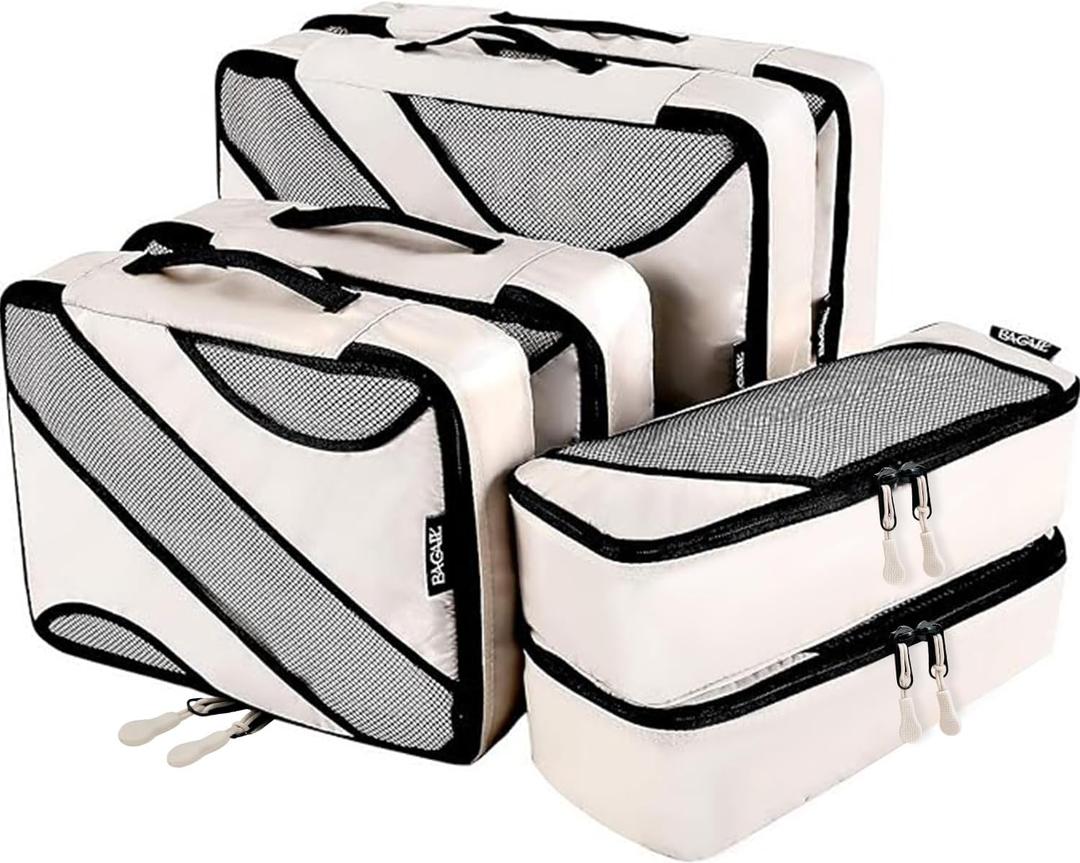 BAGAIL 6 Set Packing Cubes,Travel Luggage Packing Organizers (The Beige)