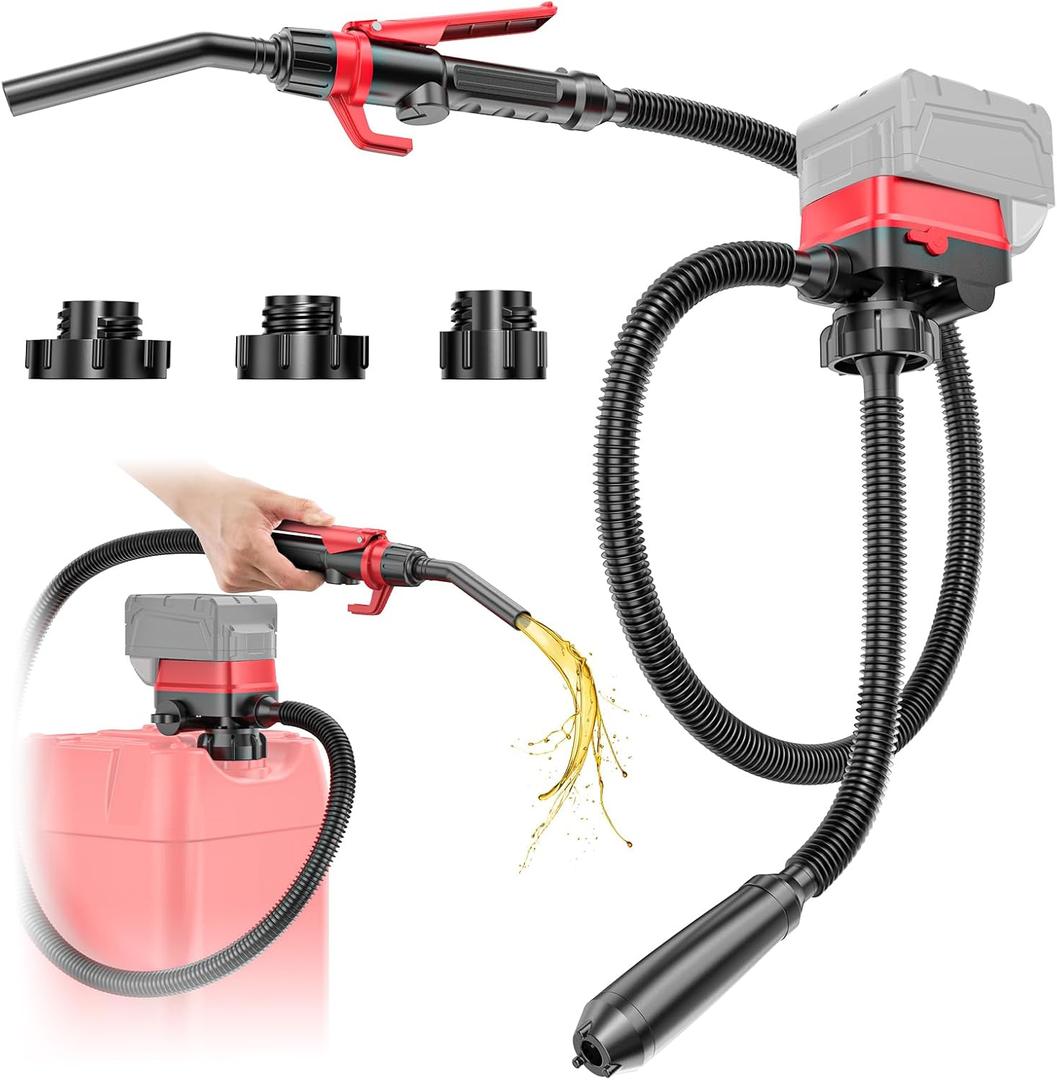 Ecarke 3.2GPM Cordless Fuel Transfer Pump, Leak-Proof Oil Pump, Compatible with DeWalt 20V Milwaukee 18V Battery, Electric Fuel Pump for Gasoline Diesel to Car Truck Boat (Without Battery)