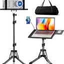 KOOV Projector Stand Adjustable Height 20" to 61", Foldable Projector Tripod Stand with Mouse Tray & Phone Holder, Portable Laptop Floor Stand for Office Home Stage Studio DJ Racks Podium Stand
