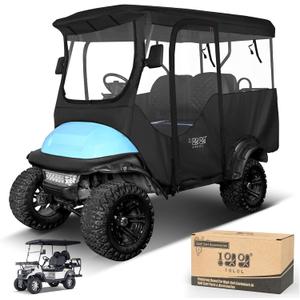 10L0L Golf Cart Enclosure 600D for 4 Passenger Club Car Precedent, 94.5'' Extended Roof with Security Side Mirror Openings, Waterproof Portable Transparent Golf Cart Cover Storage Driving Enclosure