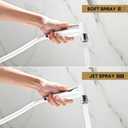 Purrfectzone Bidet Sprayer for Toilet, Bidet Sprayer for Feminine Wash, Premium Stainless Steel Jet Spray for Toilet, Wall-Mounted or Toilet Tank Mounted - White/Chrome
