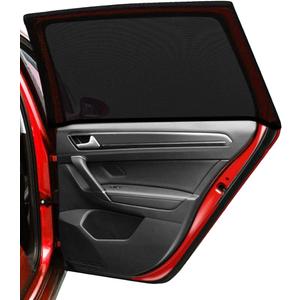 Car Window Shade, Breathable Mesh Privacy Protection Shade, Stretch Car Window Screens, Heat Block UV Protection Cover, Auto Side Rear Window Sun Shade for Car Truck SUV Camping (Black)