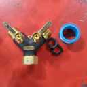 Hose Splitter 2 Way Heavy Duty, Metal Body Full Flow Garden Hose Splitter with Shut-Off Valve,3/4'' GHT Connector Water Hose Bib Y Spigot Splitter, For Outdoor Spigot Faucet and horticultural use