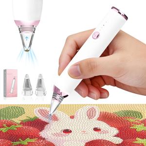 Pixibond Electric Diamond Art Pens, Wireless Diamond Painting Pen with Two Tips | Vacuum Technology | No Wax Needed | 3-Speed Suction Mode Diamond Art Kits Accessories for Adults & Kids