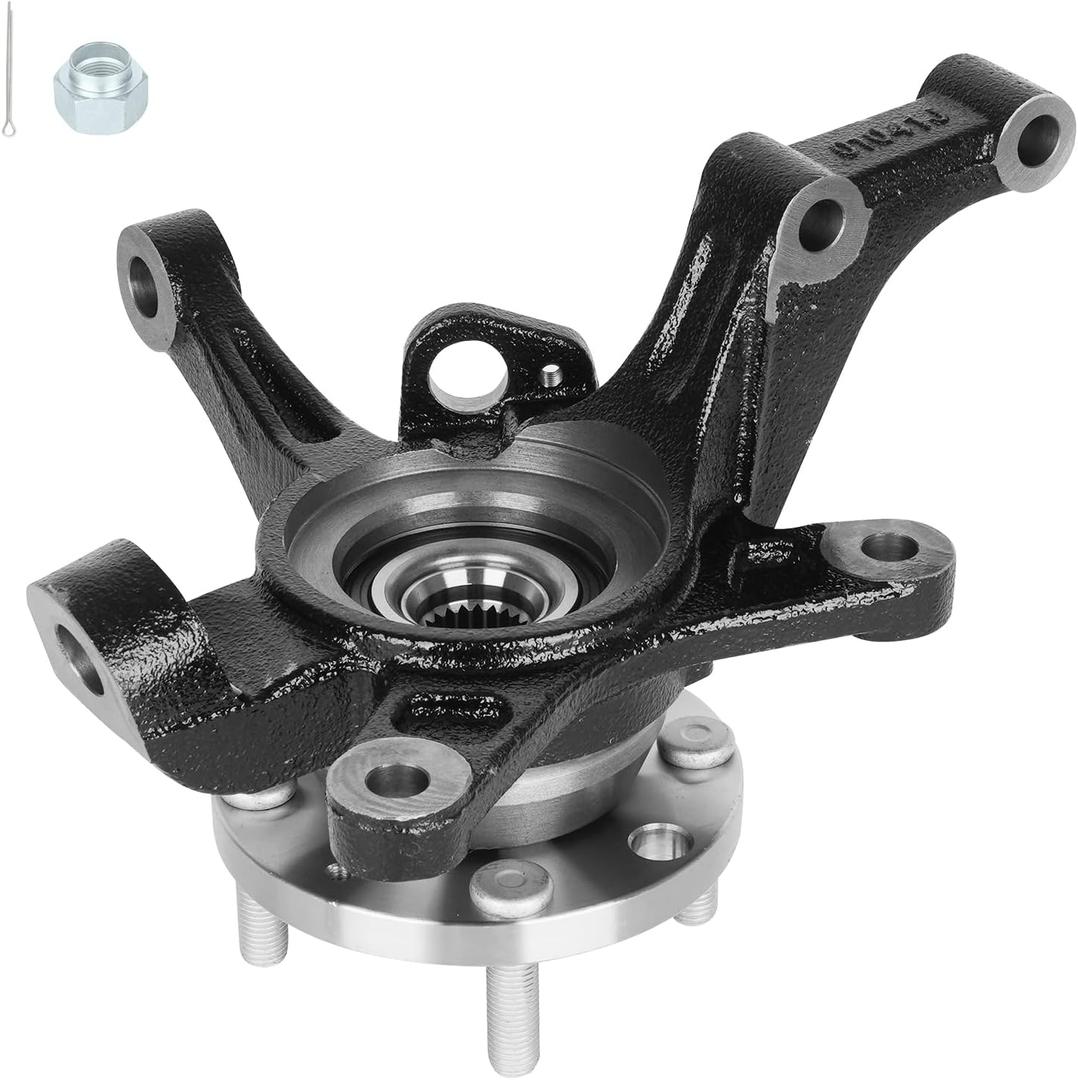 Front Steering Knuckle & Wheel Bearing Hub Assembly for Chevy Aveo 2004-2011, Aveo5 2007-2011, Pontiac G3 2009-2010, 1.6L L4, Right Passenger Side, 96535191, 96870494, 96870492, 94565915, 95492092