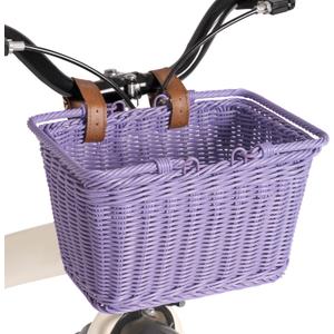 GRANNY SAYS Kids Bike Basket, Front Bicycle Bike Baskets for Kids, Small Wicker Bike Basket for Boys and Girls, Small Wicker Basket for Bike, 1-Pack (Purple)