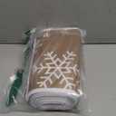 Soulchen 28 Inch Christmas Tree Collars Rustic Burlap Tree Collar with Snowflake Christmas Boho Burlap Trees Skirt for Home Xmas Indoor Winter Party Decor